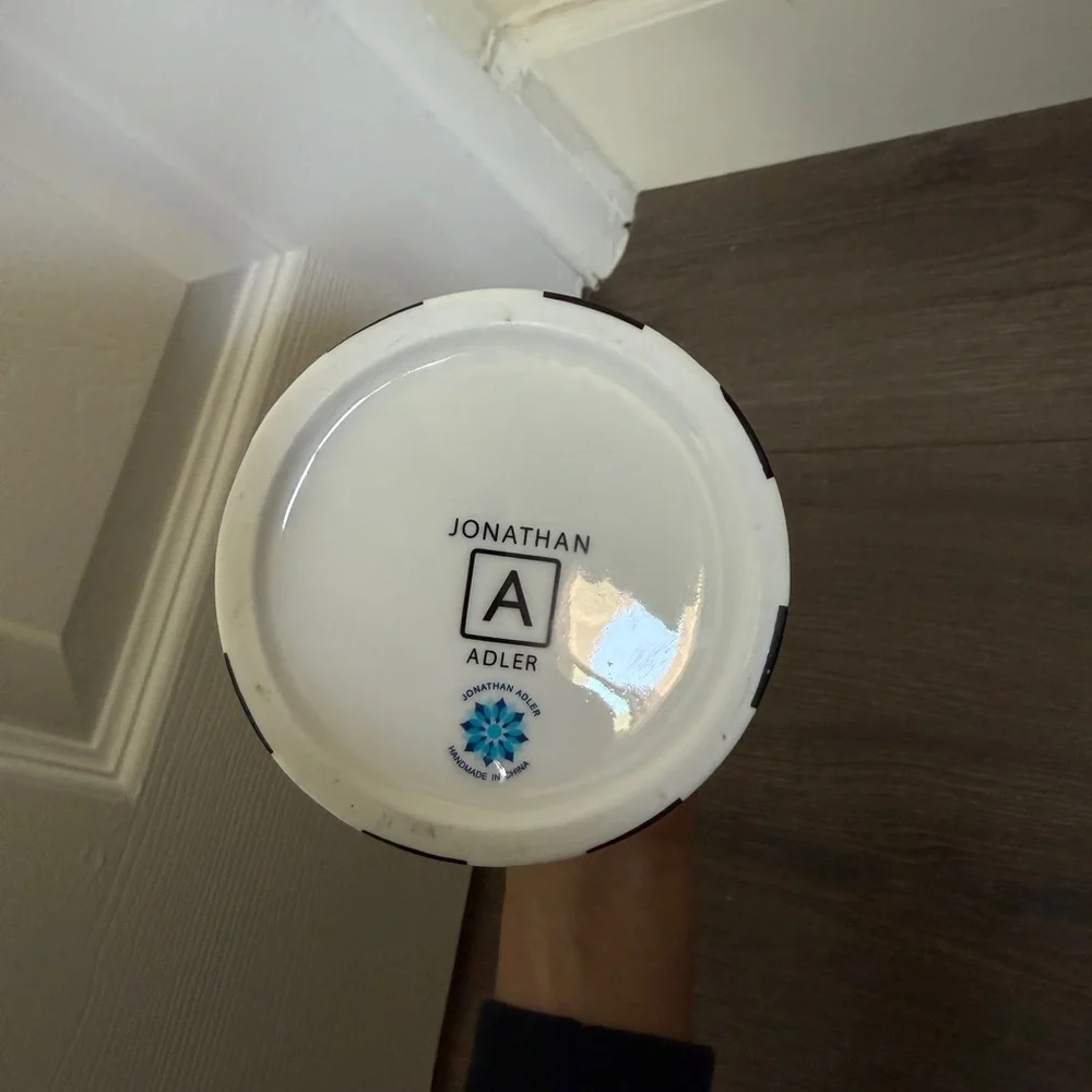 Jonathan Adler Black and White Striped Jar microdose - Picture 2 of 2